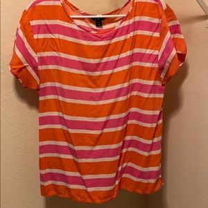 Jcrew Short Sleeve Silk Striped Shirt